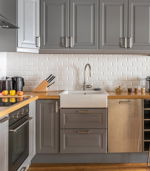 A fresh metro-tiled kitchen