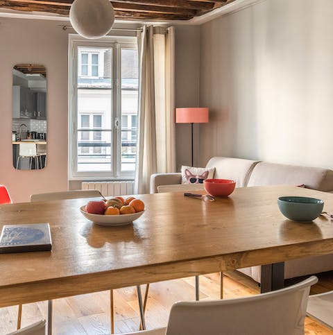 A convenient dining area extends from the kitchen