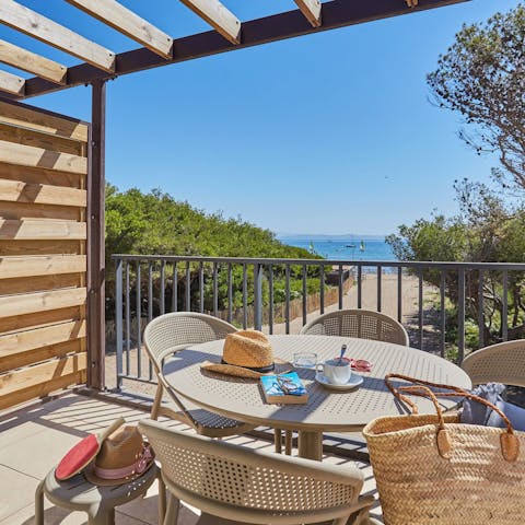 Relax and admire the views from the private balcony
