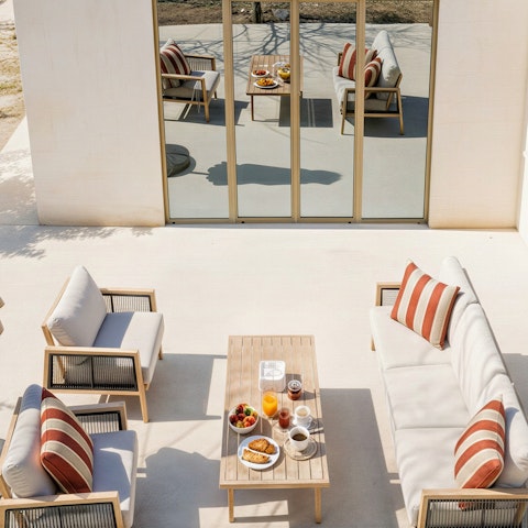 Enjoy drinks alfresco on the sunny terrace