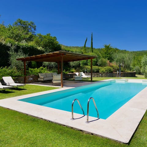 Cool off from the Tuscan sun with a dip in the private pool