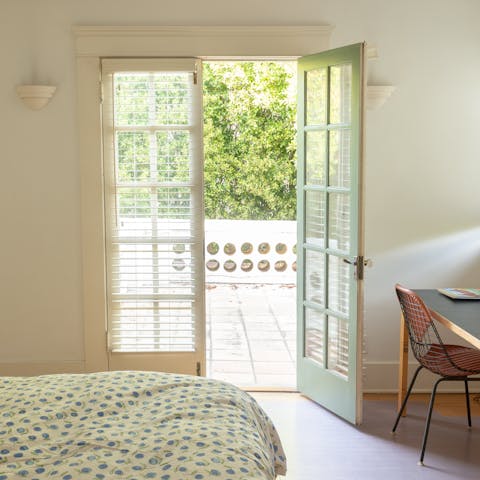The French doors out to a balcony