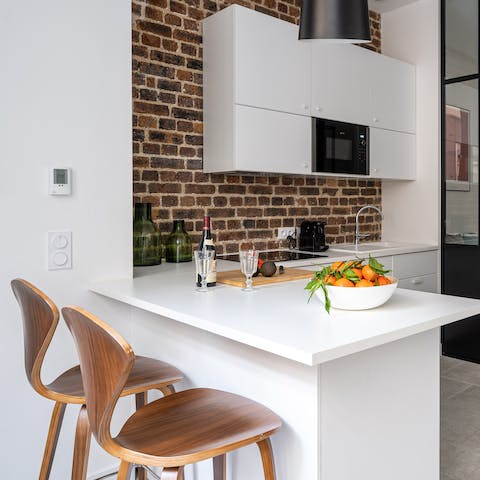 Start the day with a quick breakfast in the kitchen before exploring the neighbourhood