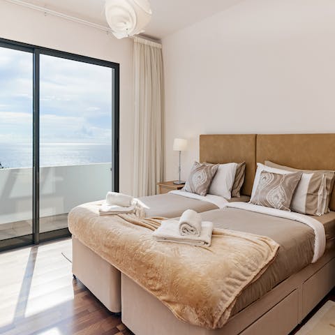 Wake up to the sight of the ocean