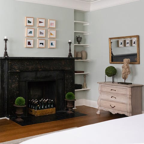 The beautiful fireplace