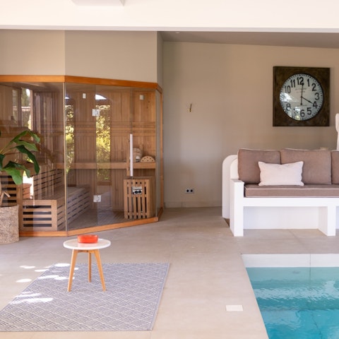 Relax in the sauna after a dip in the indoor pool