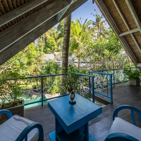 Enjoy some shade up on the private balcony