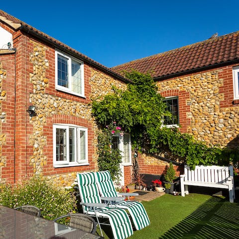 Catch some rays in the enclosed courtyard