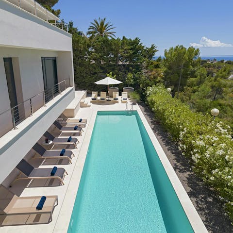 Admire the scenery while splashing in the private pool