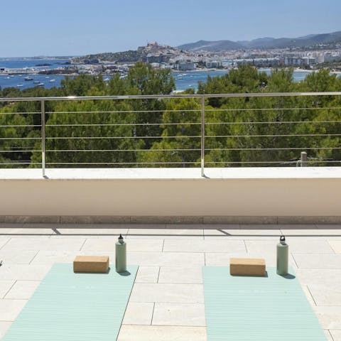 Feel zen with some outdoor yoga backdropped by views