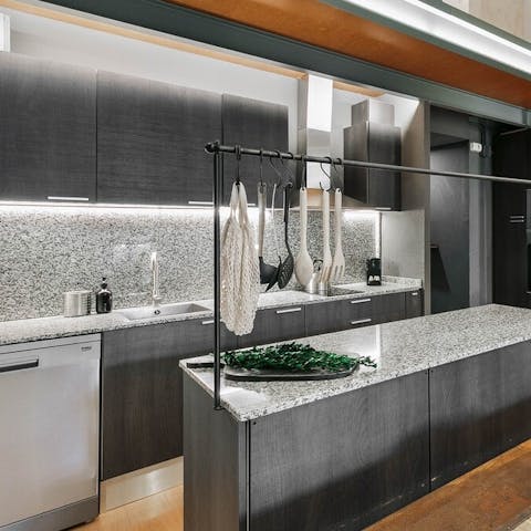 Serve up a feast in the ample, well-equipped kitchen