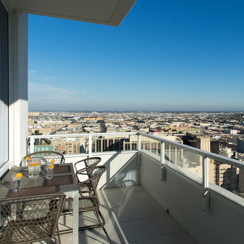 Enjoy uninterrupted views of the city skyline