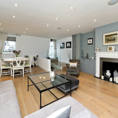 Unwind in the elegant living space after a long day of sightseeing
