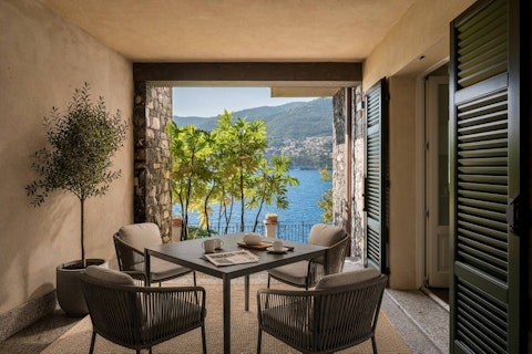 Enjoy breakfast overlooking the blue waters of Lake Como