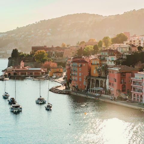 Take a ten-minute drive to explore Villefranche-sur-Mer