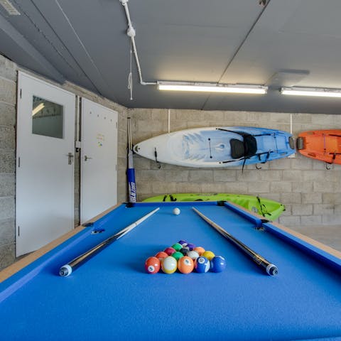 Play a game of pool or explore the estuary by kayak