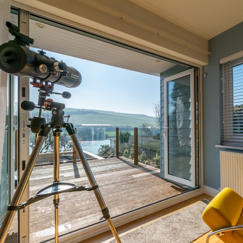 Take a closer look at the scenic landscape through the telescope