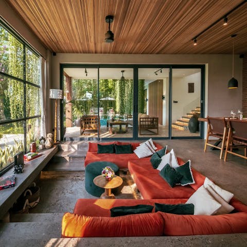 Kick back in the stylish sunken lounge