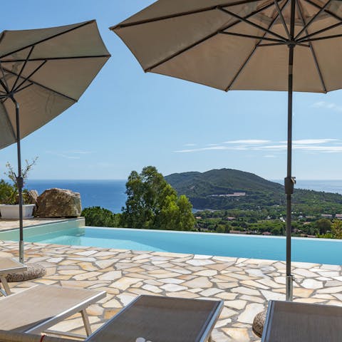 Take a dip in the heated infinity pool