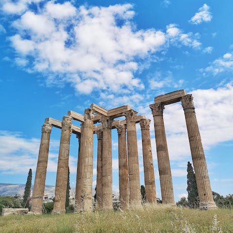 Check out the Temple of Olympian Zeus – it's only 1.2km away