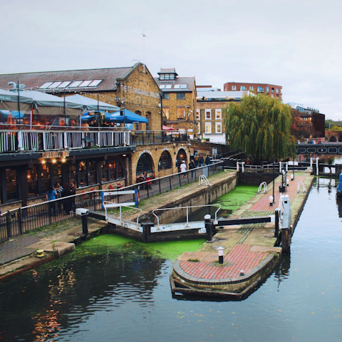 Go for drinks overlooking the lock, Camden is a bus ride away