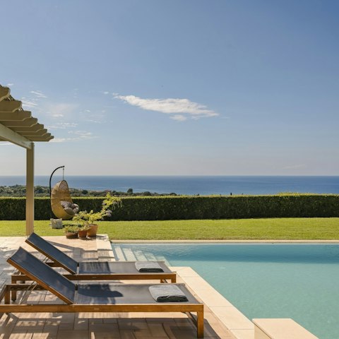 Take in the Ionian Sea vistas from the private pool