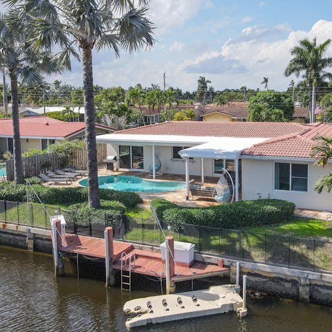 Take advantage of the private dock and cruise down the canal