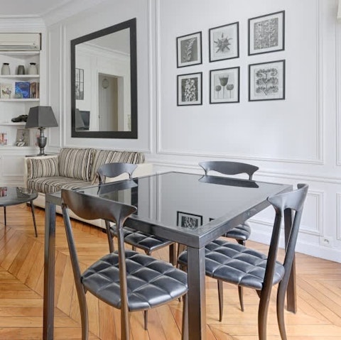 Feast on croissants at the dining table before heading out to explore