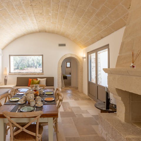 Marvel at the barrel vault ceilings of this historic Lamia home