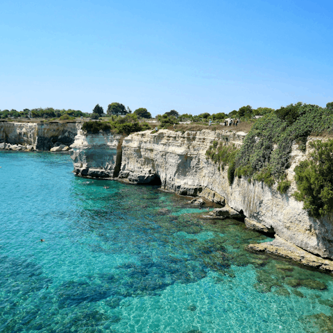 Search out Puglia’s dramatic coastlines – the Adriatic beaches are only 12km away