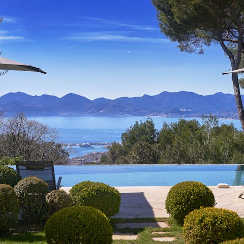 Take in the epic sea view from the infinity pool