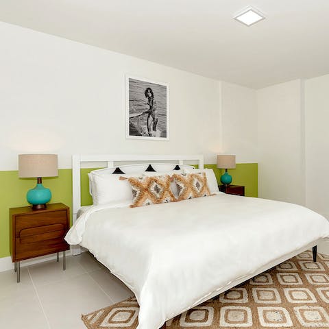 Enjoy the chic interiors and pops of colour