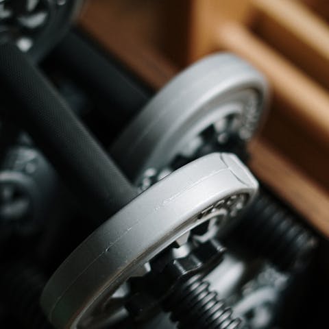 Work out at the on-site gym