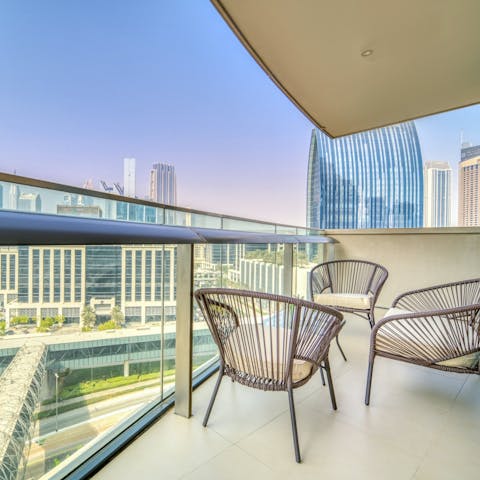 Start mornings with a coffee on the private balcony