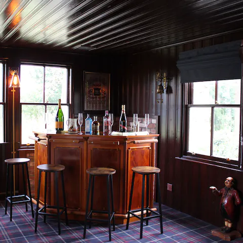 Serve up some drinks at the private bar