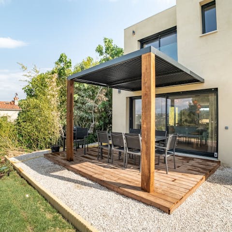Enjoy drinks and dining alfresco on your covered terrace