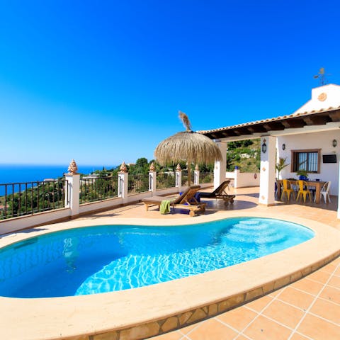 Relax and unwind in the private swimming pool