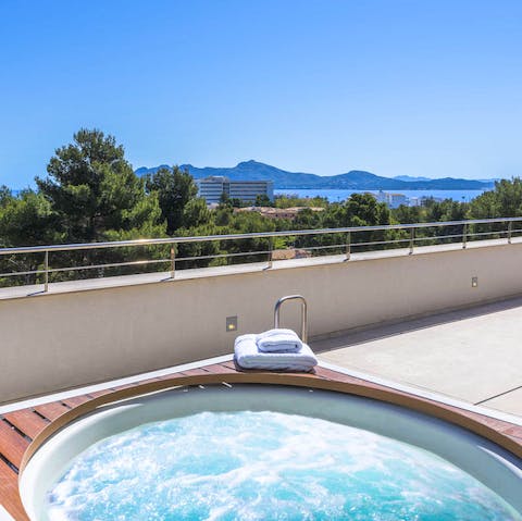 Take in fabulous views from the jacuzzi