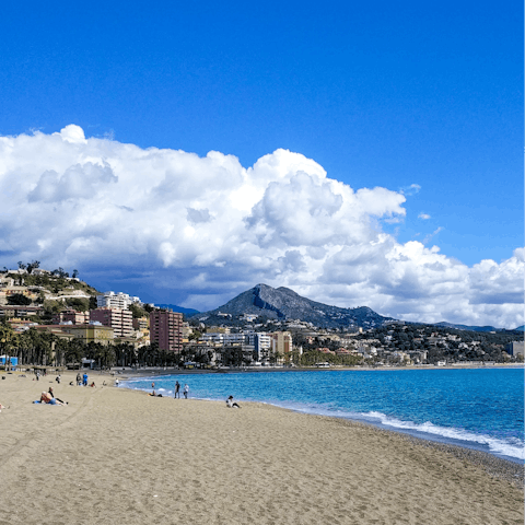 Pack a beach bag and take the short stroll down to the sea front