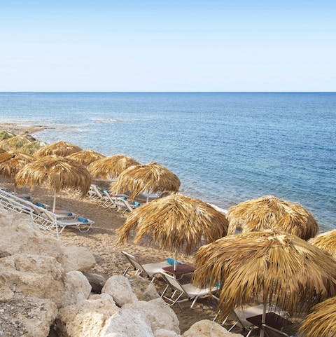 Take the complementary transfer down to the beach club