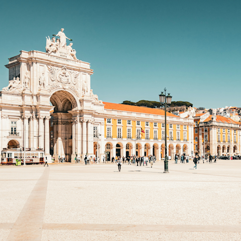 Ride the tram to Praça do Comércio and do some sightseeing