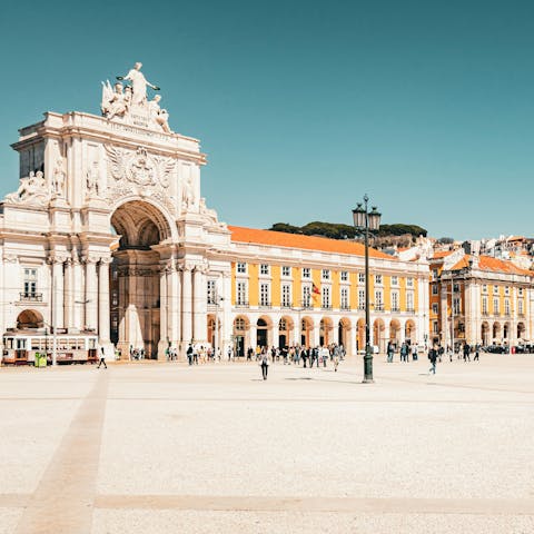 Ride the tram to Praça do Comércio and do some sightseeing