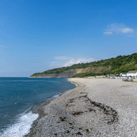 Take a fifteen minute drive the the pebbly beaches of Lyme Regis