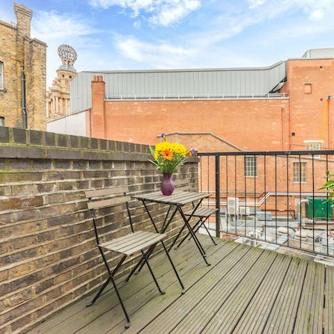 Relax and unwind out on the private terrace after a busy day