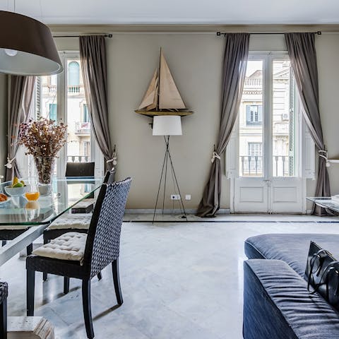 Open up the French windows in the lounge on a sunny day