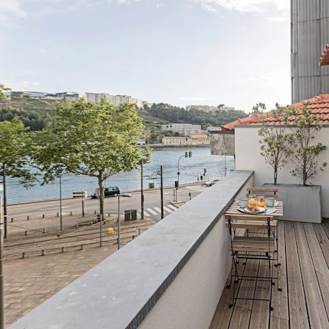 Take in the gorgeous river views from your balcony