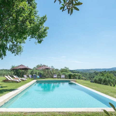 Maintain your exercise routine with a daily swim in the pool