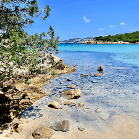 Drive twenty minutes to the picturesque Spiaggia Le Piscine