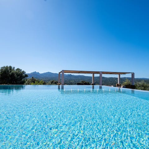 Swap the sea for a dip in the private swimming pool