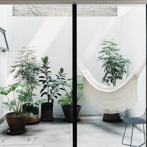 Chill out in the boho hammock